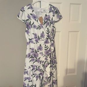 Floral High Low Wrap Dress